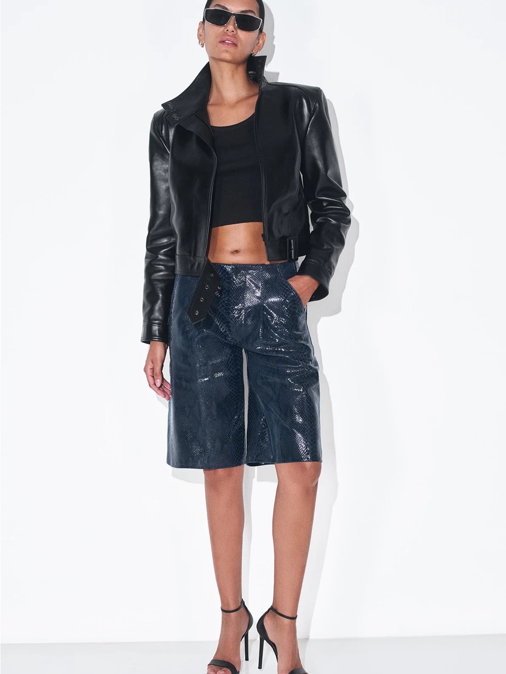Hudson Jeans Cherie Cobra Leather Short